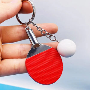 Planet Gates 7 Colors Cute Ping Pong Racket Pendants Souvenir Table Tennis Ball Key Chain Ball Sports Fans Key Ring Gift Ornament Accessories