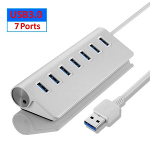 Planet Gates 7-in-1 / CHINA Aluminum Alloy USB 3.0 HUB 7 Ports High Speed Multi Splitter Adapter Up To 5Gbps Docking Station Expander for Laptop Computer PC