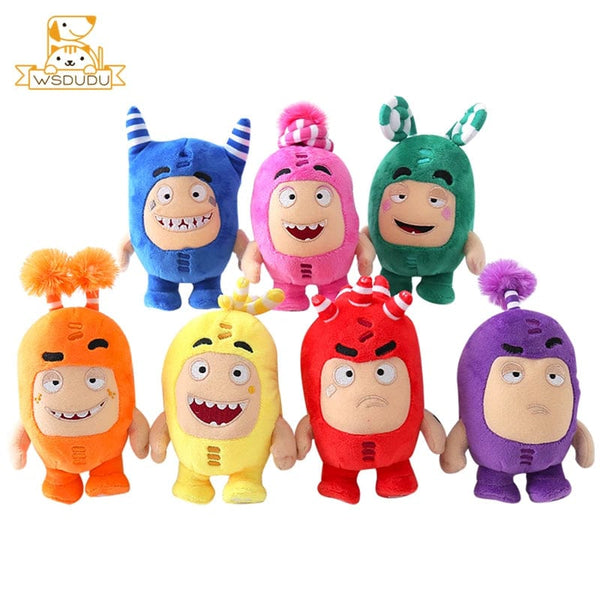 Planet Gates 7 PCS Kawaii Oddbods Fuse Bubbles Newt Pogo Slick Jeff Zee Plush Stuffed Toys Cute Cartoon Anime Mini Dolls Soft Pillow Kid Child Gift