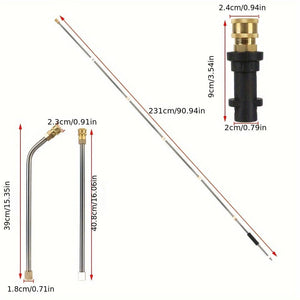Planet Gates 7 Rods + 5 Color Nozzles + Adapters + Sealing Rings 1 Set High Quality Car Washer With Extender High Pressure Gun Nozzle For Karcher K2 - K7 Roof Cleaner Extension Wand Foam Wash Lance Jet Set Auto Accessories
