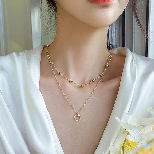 Planet Gates 7 SUMENG 2024 New Fashion Kpop Pearl Choker Necklace Cute Double Layer Chain Pendant For Women Jewelry Girl Gift