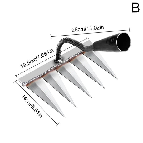 Planet Gates 7 teeth / China Gardening Hoe Weeding Rake Steel Farm Tool Grasping Raking Level Loosen Soil Harrow Clean Leaves Collect Weeds Agricultural Tool