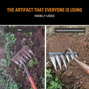 Planet Gates 7 teeth / China Gardening Hoe Weeding Rake Steel Farm Tool Grasping Raking Level Loosen Soil Harrow Clean Leaves Collect Weeds Agricultural Tool