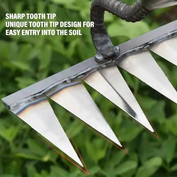 Planet Gates 7 teeth / China Gardening Hoe Weeding Rake Steel Farm Tool Grasping Raking Level Loosen Soil Harrow Clean Leaves Collect Weeds Agricultural Tool