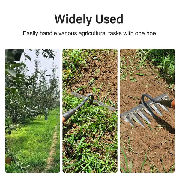 Planet Gates 7 teeth / China Gardening Hoe Weeding Rake Steel Farm Tool Grasping Raking Level Loosen Soil Harrow Clean Leaves Collect Weeds Agricultural Tool