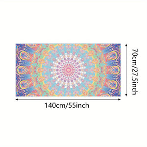 Planet Gates 70.1*139.95 cm 1pc Mandala Pattern Beach Towel, Quick Drying Soft Absorbent Beach Towel, For Outdoor Travel Camping Summer Vacation, Swimming Pool Supplies, Beach Essentials