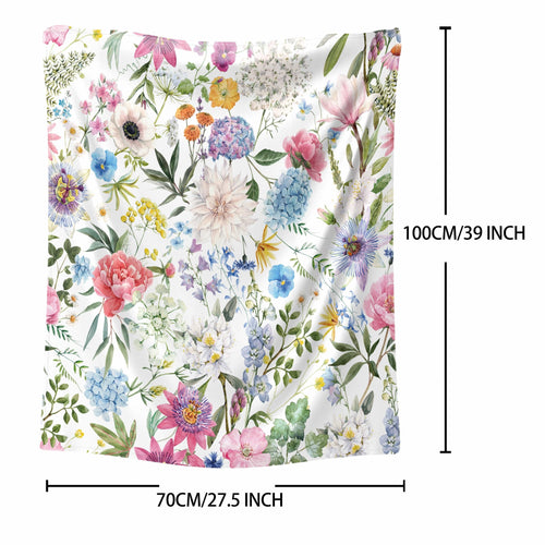 Planet Gates 70*100cm/27.5*39in 1pc Flower Print Blanket, Soft Cozy Throw Blanket Nap Blanket For Travel Sofa Bed Office Home Decor, Birthday Holiday Gift Blanket For Girls Adults, Available All Season