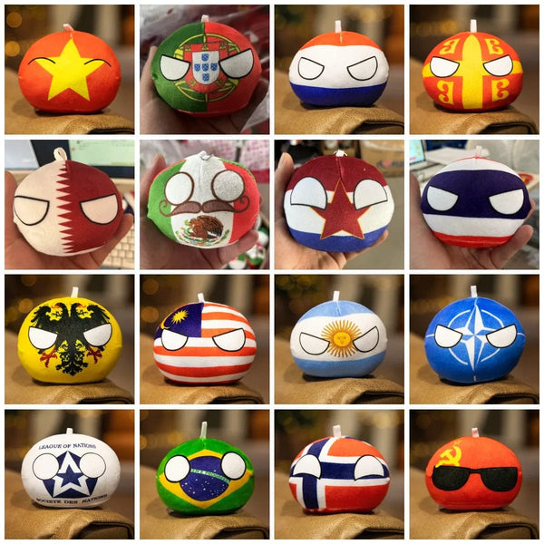 Planet Gates 70 styles Polandball Pendant Country Balls 10cm Country Ball Plush Toys Countryball Stuffed Doll Toy Christmas Gift for Kids