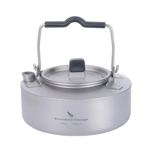 Planet Gates 700ml Ti3100D Boundless Voyage Titanium 700/1000ml Tea Kettle with Folding Handle Outdoor Camping Cookware Ultralight Portable Teapot