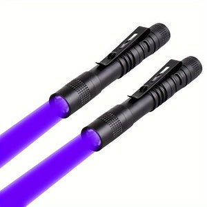 Planet Gates 701*2PCS 1/2pcs 395nm UV Black Light Flashlight, Small Portable Pocket Pen Lightsfor Leak, Pet Urine, Hotel Inspection, Dry Stain And Dye Detector Ultraviolet Invisible Ink Torch, Ore Moneyscorpion Detection Lamp