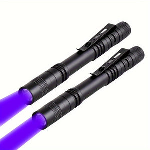 Planet Gates 702*2PCS 1/2pcs 395nm UV Black Light Flashlight, Small Portable Pocket Pen Lightsfor Leak, Pet Urine, Hotel Inspection, Dry Stain And Dye Detector Ultraviolet Invisible Ink Torch, Ore Moneyscorpion Detection Lamp