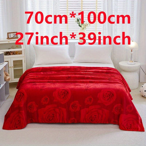 Planet Gates 70cm*100cm/27inch*39inch 1pc Rose Pattern Bed Blanket, Soft Comfortable Blanket For Sofa Office Bed Camping Travelling, Valentine's Day Gift Blanket