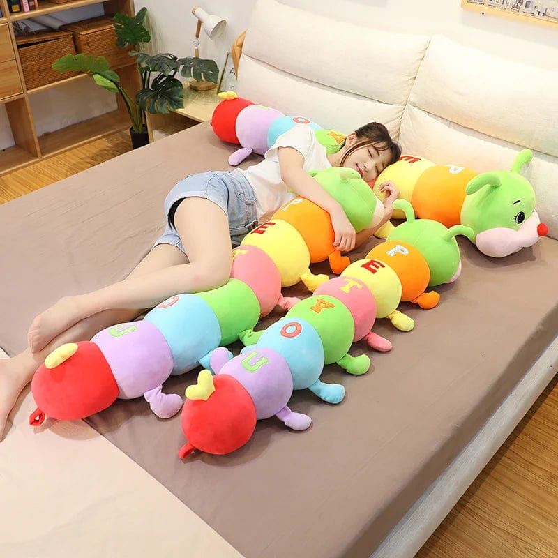 Planet Gates 70cm-110cm Lovely Soft Colorful Caterpillar Plush Toy Pillow Kids Children Stuffed Plush Toys Worm Soft Plush Doll Birthday Gift