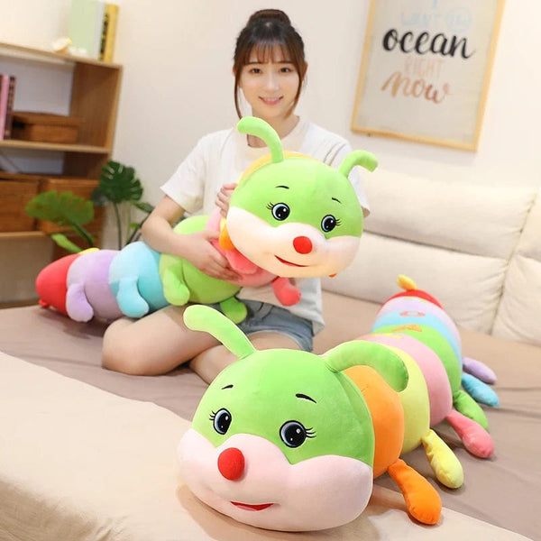 Planet Gates 70cm-110cm Lovely Soft Colorful Caterpillar Plush Toy Pillow Kids Children Stuffed Plush Toys Worm Soft Plush Doll Birthday Gift
