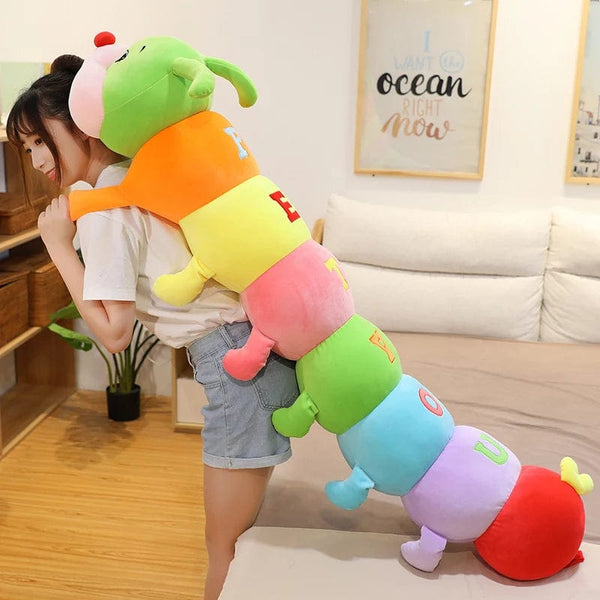 Planet Gates 70cm-110cm Lovely Soft Colorful Caterpillar Plush Toy Pillow Kids Children Stuffed Plush Toys Worm Soft Plush Doll Birthday Gift