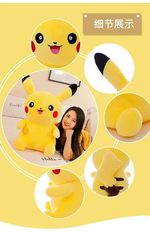 Planet Gates 70cm Big Size Pokemon Pikachu Plush Stuffed Animal Cartoon Anime Pillow Dolls Christmas Birthday Gifts Kids Plushies