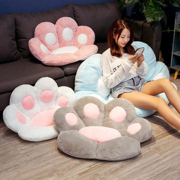 Planet Gates 70cm  Kawaii Plush Bear Paw Mat Cute Animal Bear Cat Foot Pillow Heart Plush Cushion Stuffed Soft Toys for Home Decor Gifts