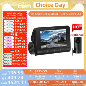 Planet Gates 70mai 4K Dash Cam A810 Ultra HD Built-in GPS ADAS Auto Record 150FOV Motion Detection 70mai A810 4G Car DVR Support Rear Cam