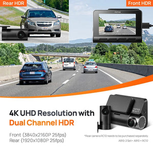 Planet Gates 70mai 4K Dash Cam A810 Ultra HD Built-in GPS ADAS Auto Record 150FOV Motion Detection 70mai A810 4G Car DVR Support Rear Cam