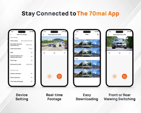 Planet Gates 70mai 4K Dash Cam A810 Ultra HD Built-in GPS ADAS Auto Record 150FOV Motion Detection 70mai A810 4G Car DVR Support Rear Cam