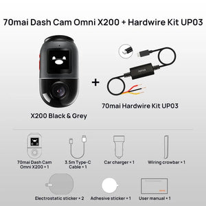 Planet Gates 70mai Dash Cam Omni X200 360° Full View Built-in GPS ADAS 70mai Car DVR X200 Camera 24H Parking Monitor eMMC Storage AI Motion