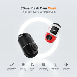 Planet Gates 70mai Dash Cam Omni X200 360° Full View Built-in GPS ADAS 70mai Car DVR X200 Camera 24H Parking Monitor eMMC Storage AI Motion