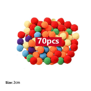 Planet Gates 70pcs 3 year Old  Children's Rainbow Counting Pompoms Toys Sorting Cup Montessori Sensory Toys Preschool Learning Activities Math Toys