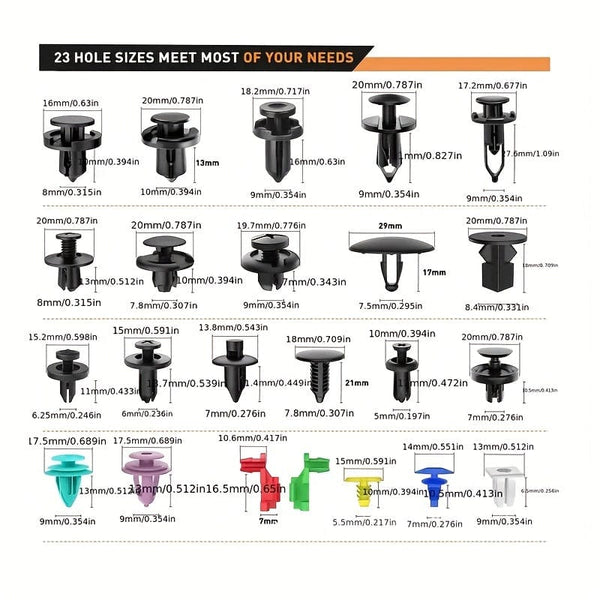 Planet Gates 725pcs 725pcs Auto Fastener Clips Car Body Push Retainer Pin Rivet Bumper Door Trim Panel Retainer Fastener Kit Auto Removal Tool