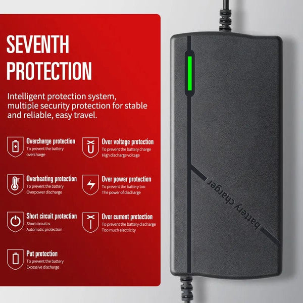 Planet Gates 72V 5A-Triangle / EU Plug 36V 48V 60V 72V Charger 2A 5A Lithium Battery Pack 42 54.6 67.2 84V 10 13 16 20S Smart Intelligent Fast Charging Charger EU Plug