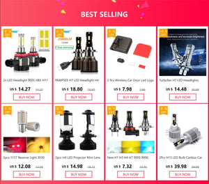 Planet Gates 72W 16000LM Car Headlight H4 H7 H1 LED H8 H9 H11 12000K 6000K 6500K lemon green Auto fog Light H3 9005 HB3 9006 12V LED Bulb F2C