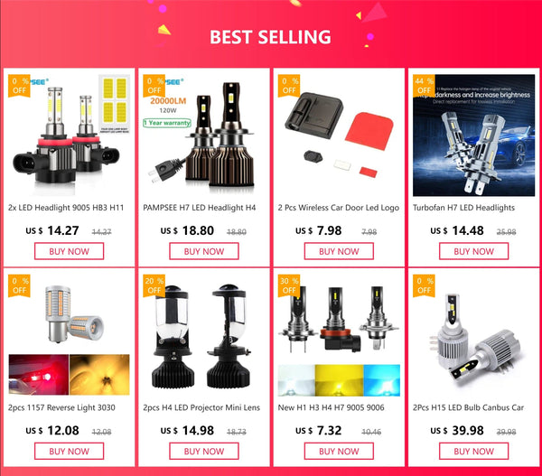 Planet Gates 72W 16000LM Car Headlight H4 H7 H1 LED H8 H9 H11 12000K 6000K 6500K lemon green Auto fog Light H3 9005 HB3 9006 12V LED Bulb F2C