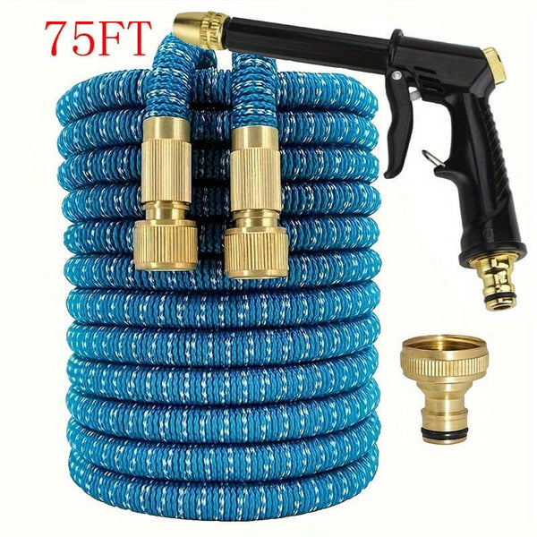 Planet Gates 75FT 1 Roll, New Retractable Water Hose Car Wash Flowers Magic Hose Magic Water Hose Home Car Wash Garden Hose 3 Times Retractable Spray Gun 5.18meter、25FT、15.24meter、22.86meter、30.48meter、38.1meter