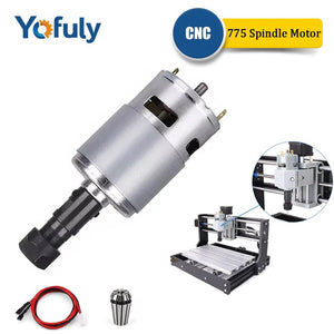 Planet Gates 775 motor Yofuly CNC 775 Spindle Motor Woodworking Tools Ball Bearing 20000 rpm Spindle for 3018 Pro Series CNC Engraving Cutting Machine