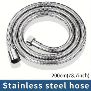 Planet Gates 78.74inch(200cm) 1 Roll, 304 Stainless Steel Silvery Shower Hose For Gardening, Extra Long Durable And Flexible Shower Hose, Gardening Hose Gardening Accessories