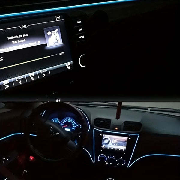 Planet Gates 78.74inch Car Interior Led Decorative Lamp EL Wiring Neon Strip For Auto Flexible Ambient Light USB Party Atmosphere Light Strip