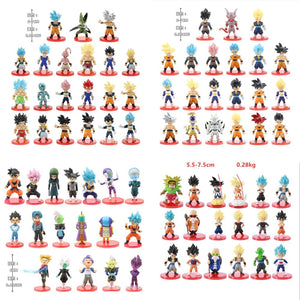Planet Gates 78 Pcs/Lot Dragon Ball Mini Figure Wholesale 18+18+21+21 6-8cm Figurines With Base Gacha Anime PVC Dolls Toy