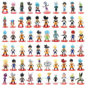 Planet Gates 78 Pcs/Lot Dragon Ball Mini Figure Wholesale 18+18+21+21 6-8cm Figurines With Base Gacha Anime PVC Dolls Toy