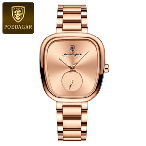Planet Gates 783 Rose Gold Green POEDAGAR Luxury Watch for Woman Waterproof Stainless Steel Quartz Ladies Watch High Quality Women's Watches Elegant Female Clock