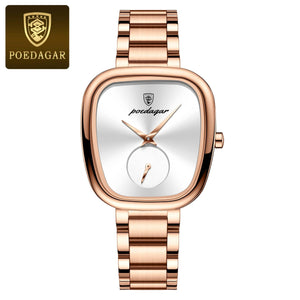 Planet Gates 783 Rose Gold Green POEDAGAR Luxury Watch for Woman Waterproof Stainless Steel Quartz Ladies Watch High Quality Women's Watches Elegant Female Clock