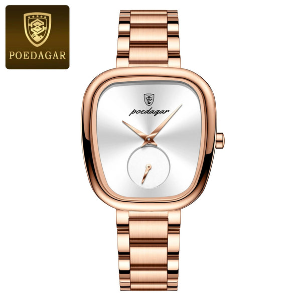 Planet Gates 783 Rose Gold Green POEDAGAR Luxury Watch for Woman Waterproof Stainless Steel Quartz Ladies Watch High Quality Women's Watches Elegant Female Clock