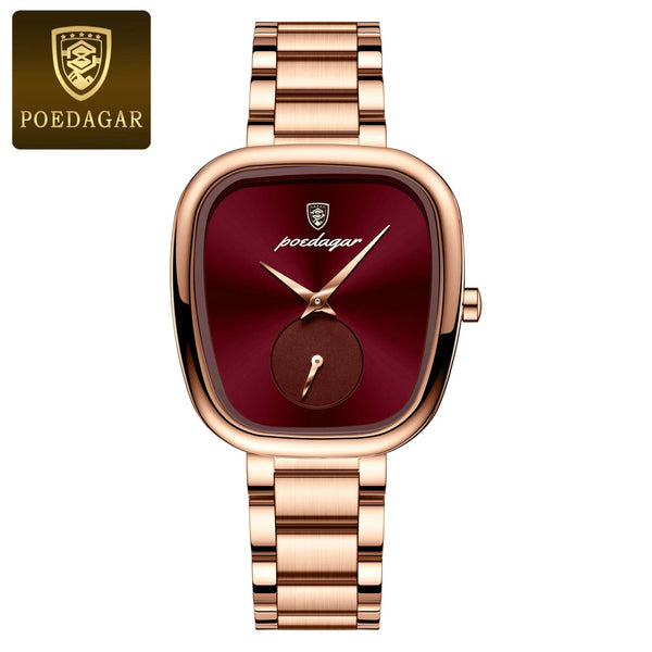 Planet Gates 783 Rose Gold Green POEDAGAR Luxury Watch for Woman Waterproof Stainless Steel Quartz Ladies Watch High Quality Women's Watches Elegant Female Clock
