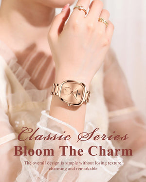 Planet Gates 783 Rose Gold Green POEDAGAR Luxury Watch for Woman Waterproof Stainless Steel Quartz Ladies Watch High Quality Women's Watches Elegant Female Clock