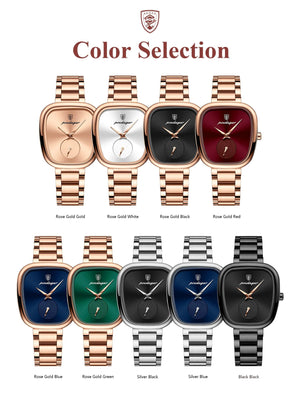 Planet Gates 783 Rose Gold Green POEDAGAR Luxury Watch for Woman Waterproof Stainless Steel Quartz Ladies Watch High Quality Women's Watches Elegant Female Clock