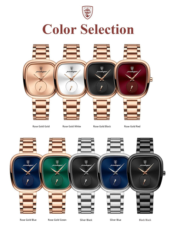 Planet Gates 783 Rose Gold Green POEDAGAR Luxury Watch for Woman Waterproof Stainless Steel Quartz Ladies Watch High Quality Women's Watches Elegant Female Clock