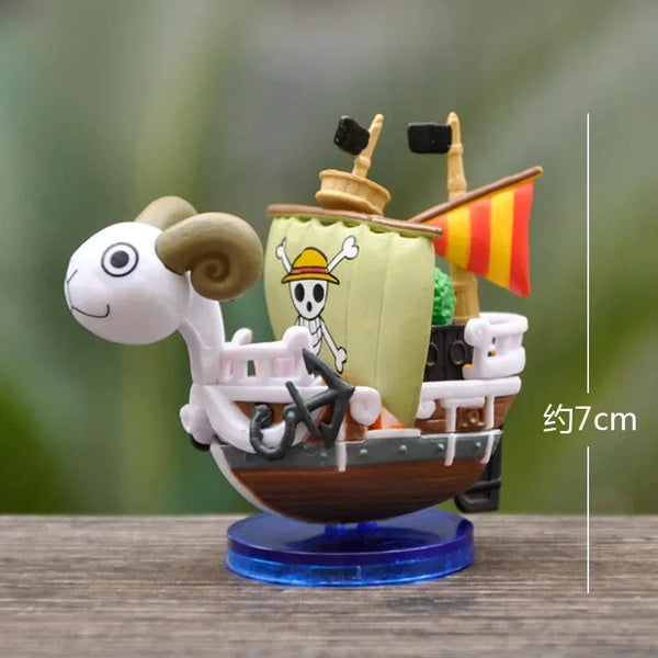 Planet Gates 7cm One Piece Ship Figure Luffy Model Toy Peripheral Super Cute Mini Boat Zoro Assembled Model One Piece Ship Kid Birthday Gift