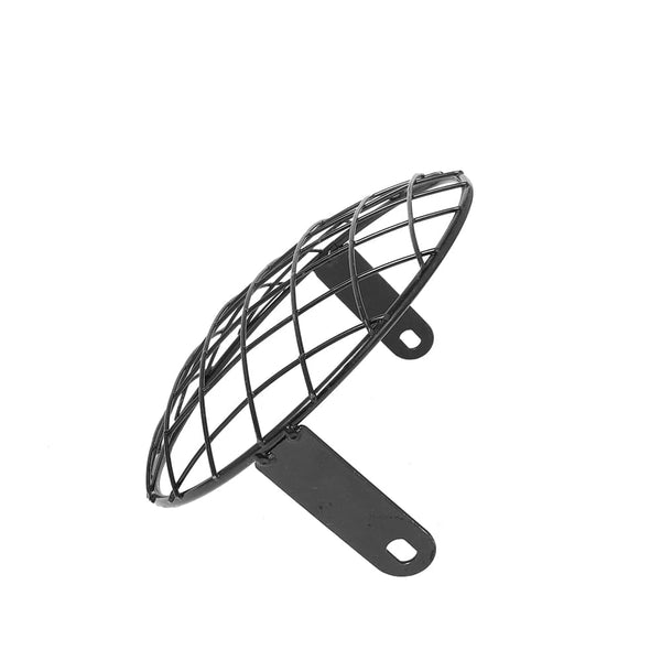 Planet Gates 7INCH New Metal Retro Motorcycle Headlight Protector Cover Fit For Universal Harley Triumph Honda HeadLamp Mesh Grille Lampshade