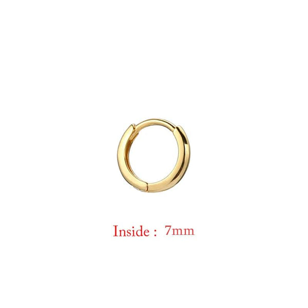 Planet Gates 7mm-gold-1pc Single Minimal Gold Color Tiny Cartilage Hoop Earrings Glossy Earring Piercing Accessory Trendy Small Huggie Women Hoops For Men