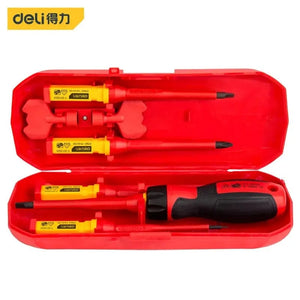 Planet Gates 7PCs Deli VDE Insulated Screwdriver Set Slotted Phillips Screw Driver Bits Kit With Tester Pen Electricians Hand Tools