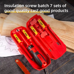 Planet Gates 7PCs Deli VDE Insulated Screwdriver Set Slotted Phillips Screw Driver Bits Kit With Tester Pen Electricians Hand Tools