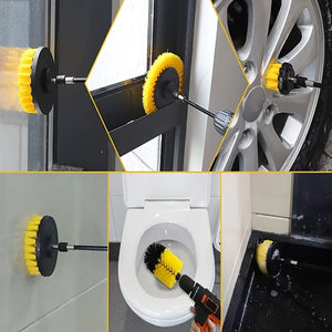 Planet Gates 7pcs Drill Brush Attachment Set, Power Scrubber Wash Cleaning Brushes Tool Kit, All Purpose Drill Brush With Extension For Grout Floor, Tub Shower Tile, Bathroom, Kitchen Surface And Car